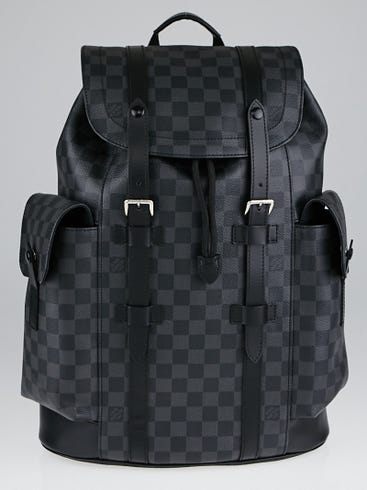 louis vuitton christopher pm graphite neon backpack MM Damier The grays and blacks are complemented by the silver highlights of the buckles and zips Christopher MM Damier Graphite Canvas