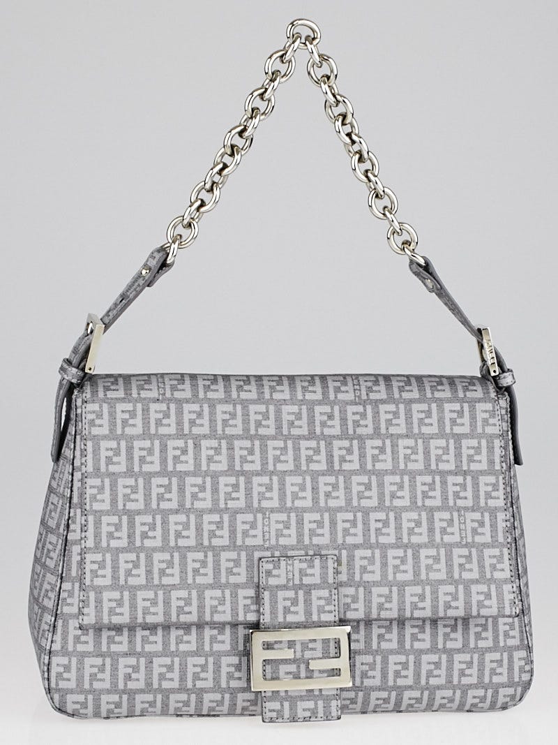 Fendi Grey Zucchino Canvas Mama Forever Bag 8BR001 | Yoogi's Closet