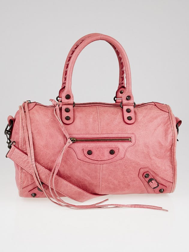Balenciaga Pivoine Lambskin Leather Maxi Twiggy Bag