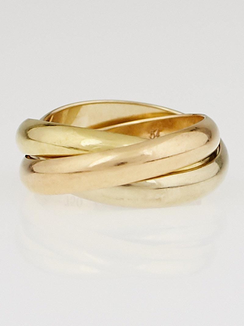 Cartier 18k Tri Gold Trinity de Cartier Ring Size 54 6.75 Yoogi s Closet