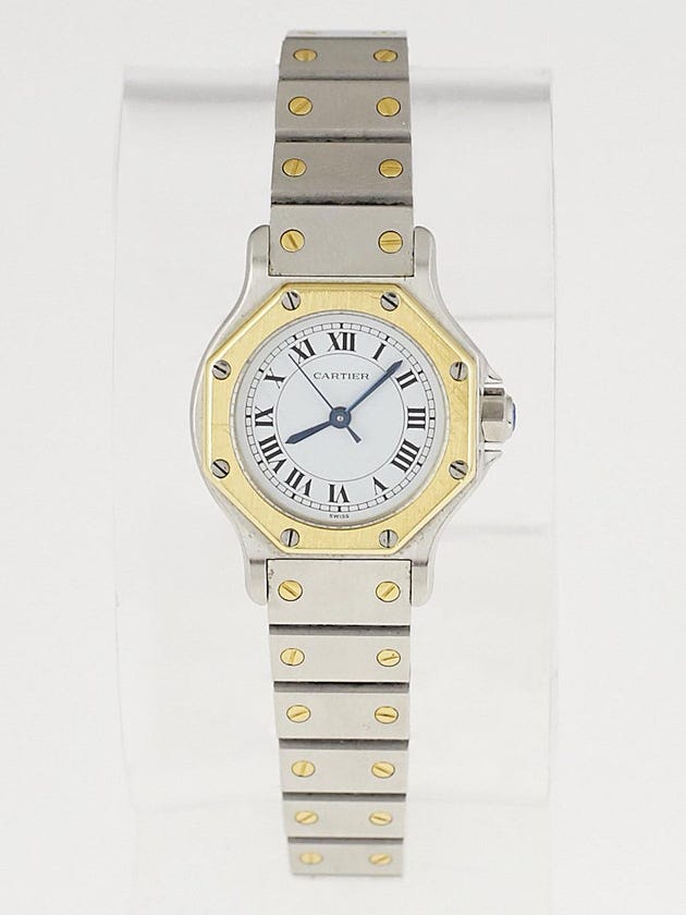 Cartier Stainless Steel and 18k Gold Octagon Santos Automatic Watch
