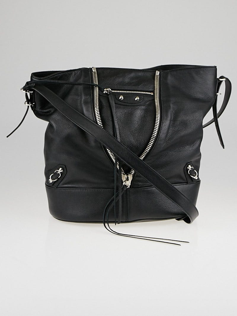 Solformørkelse Smelte til Balenciaga Black Calfskin Leather Papier Drop Bucket Bag - Yoogi's Closet