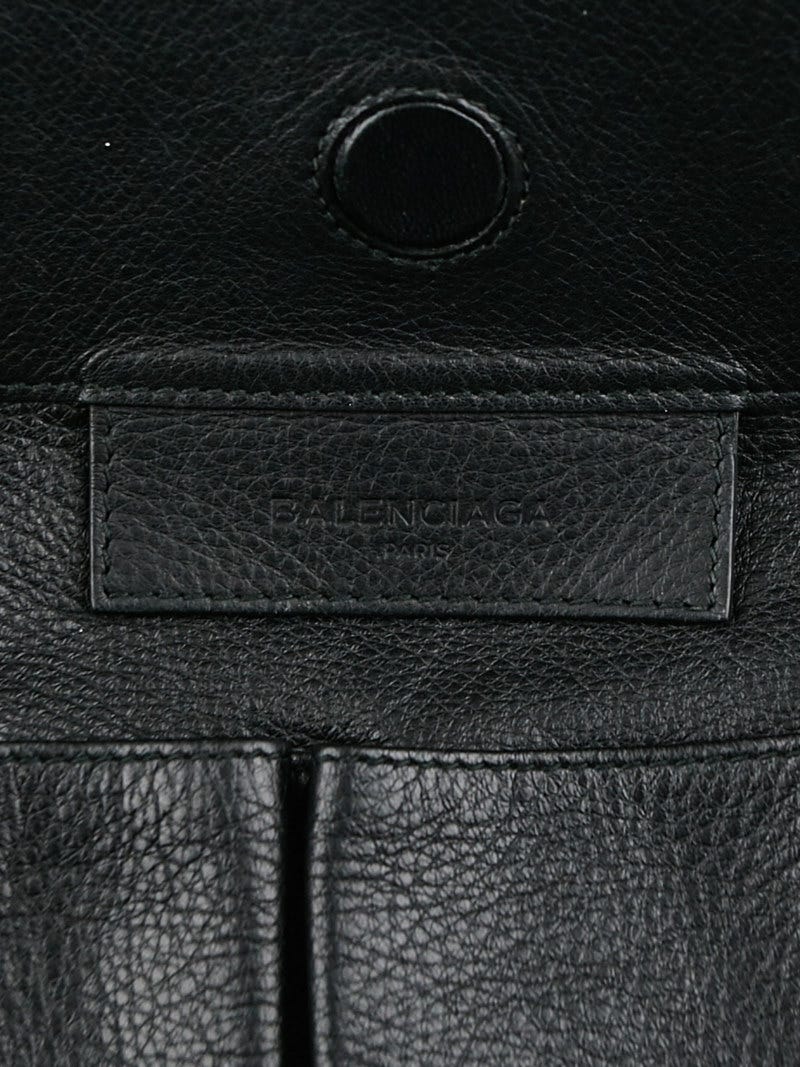 Balenciaga Black Calfskin Leather Papier Drop Bucket Bag