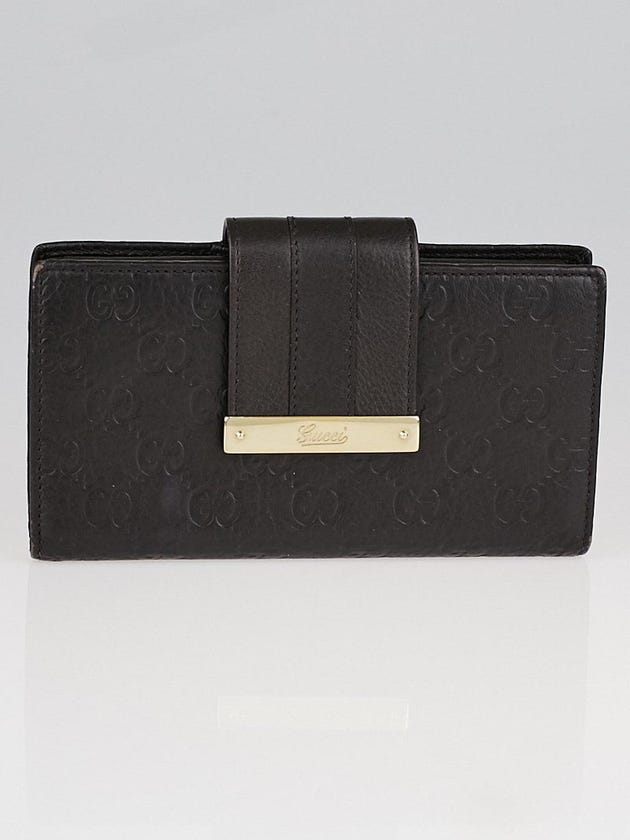 Gucci Brown Guccissima Leather Long Continental Flap Wallet