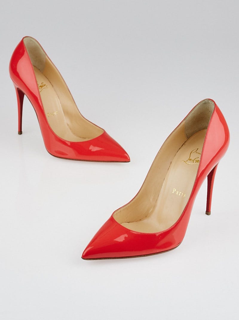 Christian Louboutin Pink Patent Leather Pigalle Follies 100 Pumps