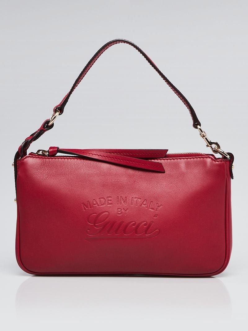 Gucci Red Leather Craft Pochette Bag | Yoogi's Closet