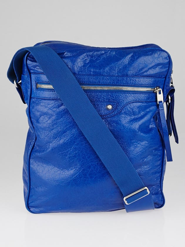 Balenciaga Blue Lazuli Lambskin Leather Classic Reporter Bag