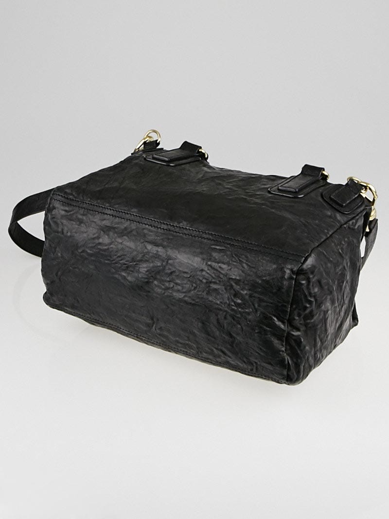 Givenchy Black Wrinkled Sheepskin Leather Medium Pandora Bag