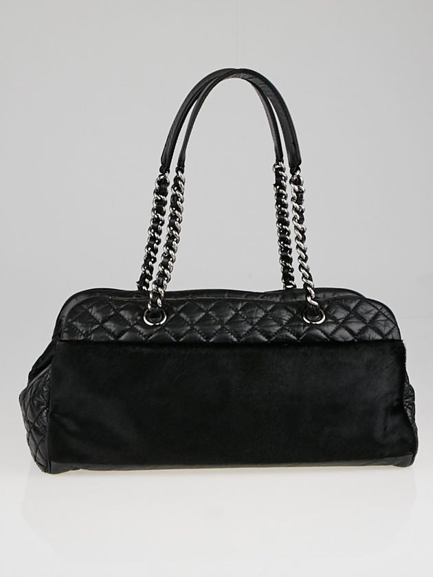 Chanel Black Quilted Leather and Pony Hair Large Tote Bag