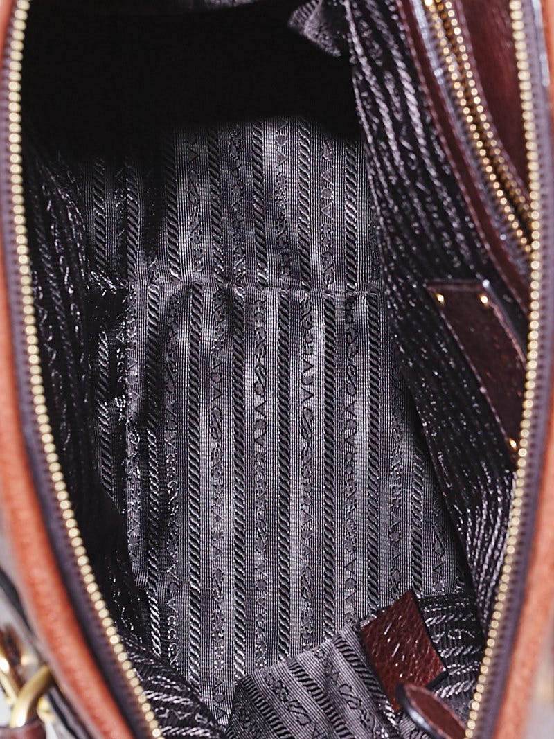 Prada Cacao Cervo Antik Leather Top Handle Bag BN1191 | Yoogi's Closet