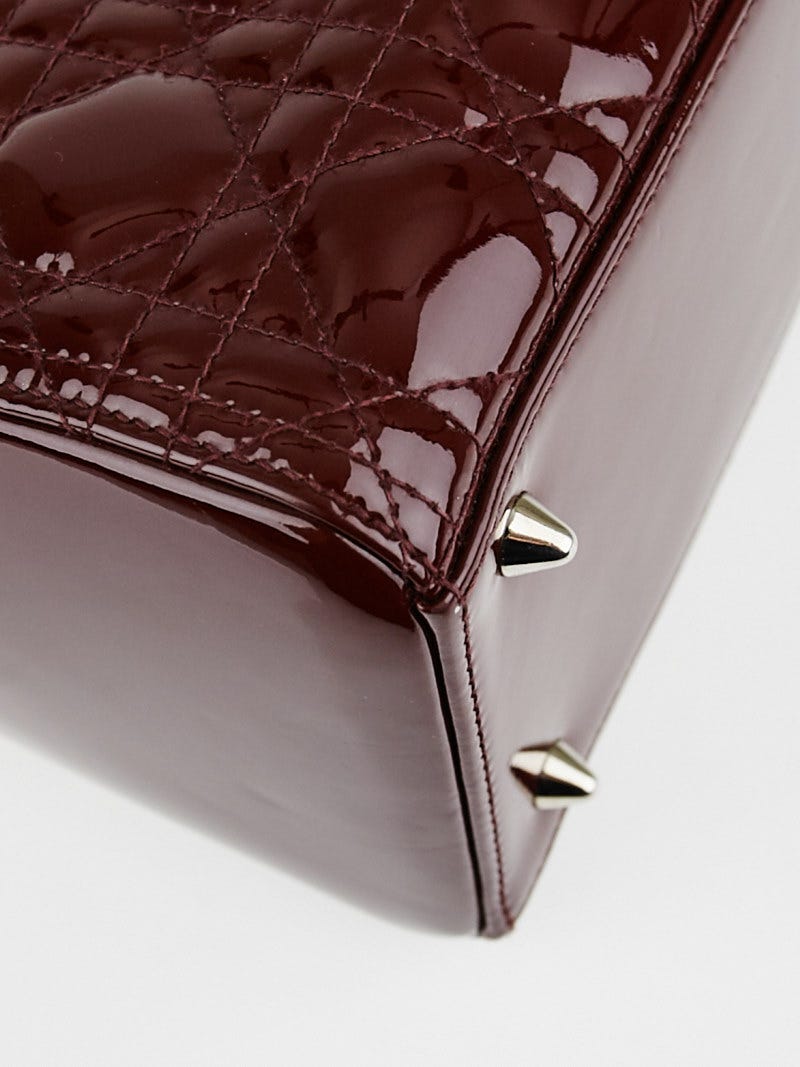 Christian Dior Burgundy Cannage Quilted Patent Leather Christian Dior Burgundy Cannage Quilted Patent Leather