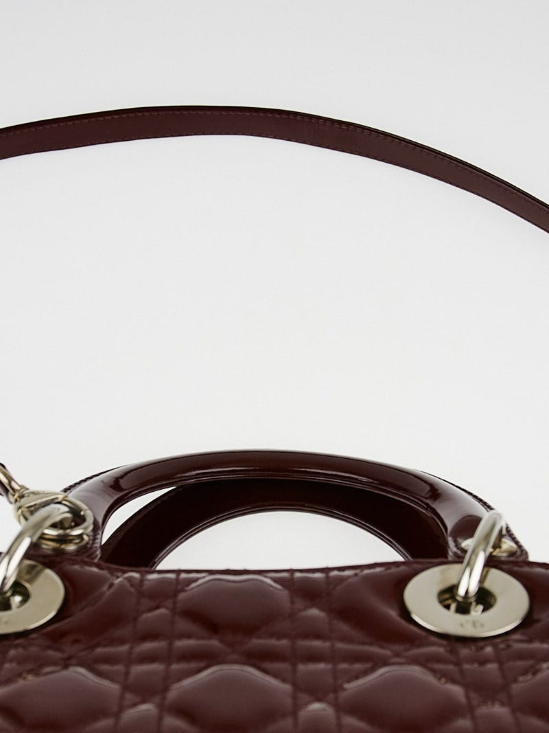 Christian Dior Burgundy Cannage Quilted Patent Leather Christian Dior Burgundy Cannage Quilted Patent Leather