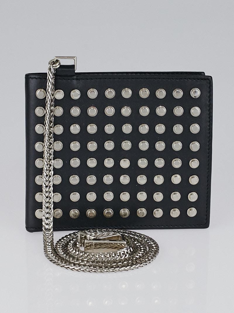 Yves Saint Laurent Black Studded Chain Wallet | Yoogi's Closet