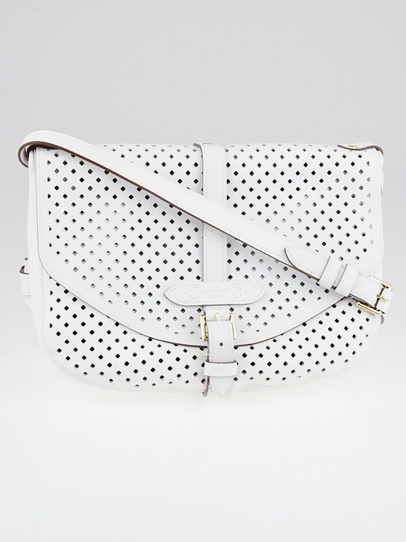 Louis Vuitton Limited Edition White Flore Perforated Leather