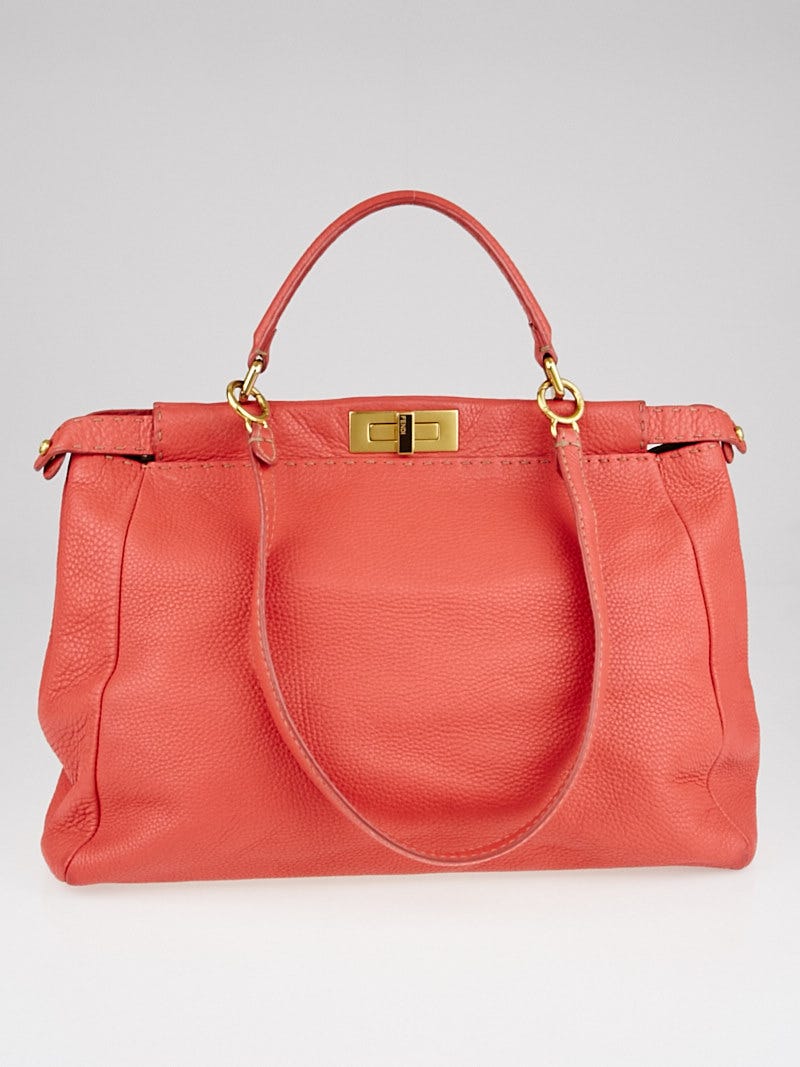 Fendi Coral Selliera Leather Large Peekaboo Bag 8BN210 Yoogi s