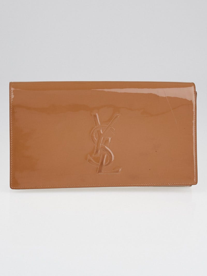 Beige patent leather clutch deals