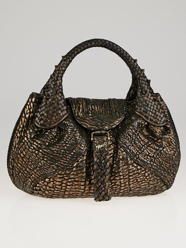 Fendi Bronze Nappa Leather Small Spy Bag 8BR589