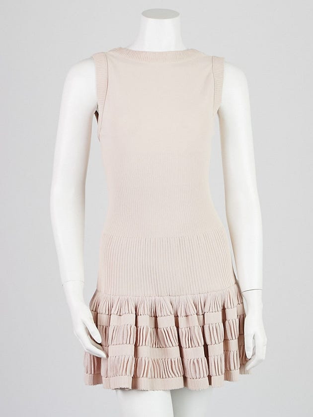 Alaïa Pink Viscose/Silk Sleeveless Ruffle Dress Size 4/34