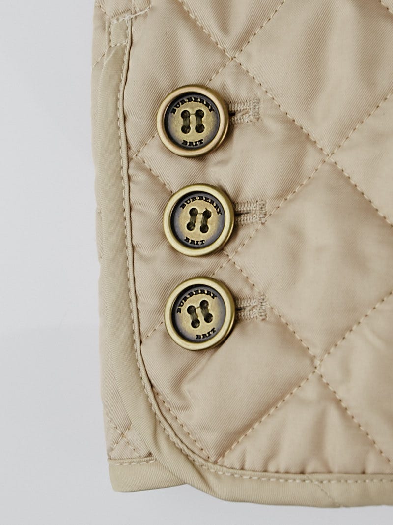 Burberry Brit Beige Quilted Polyester Copford Jacket Size S Burberry Brit Beige Quilted Polyester Copford Jacket Size S