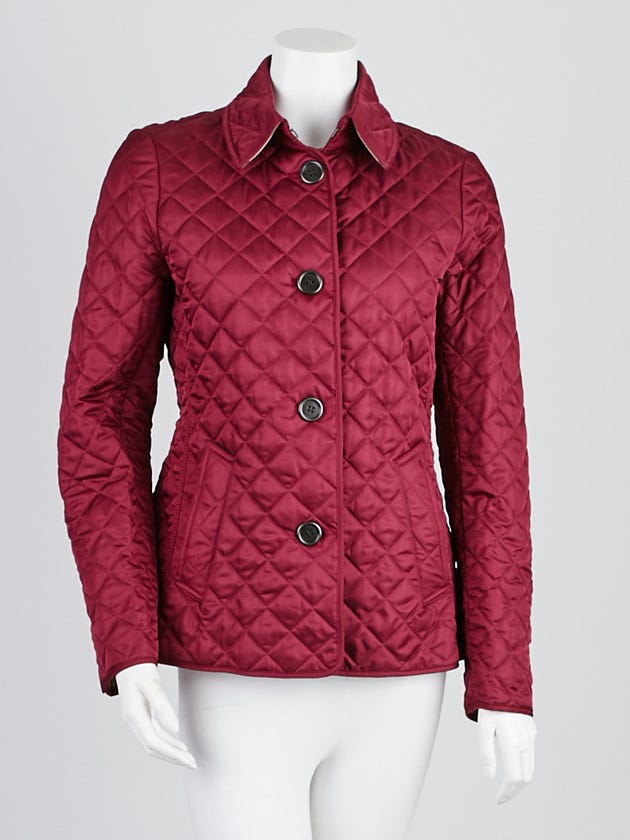 Burberry Brit Magenta Quilted Polyester Copford Jacket Size S