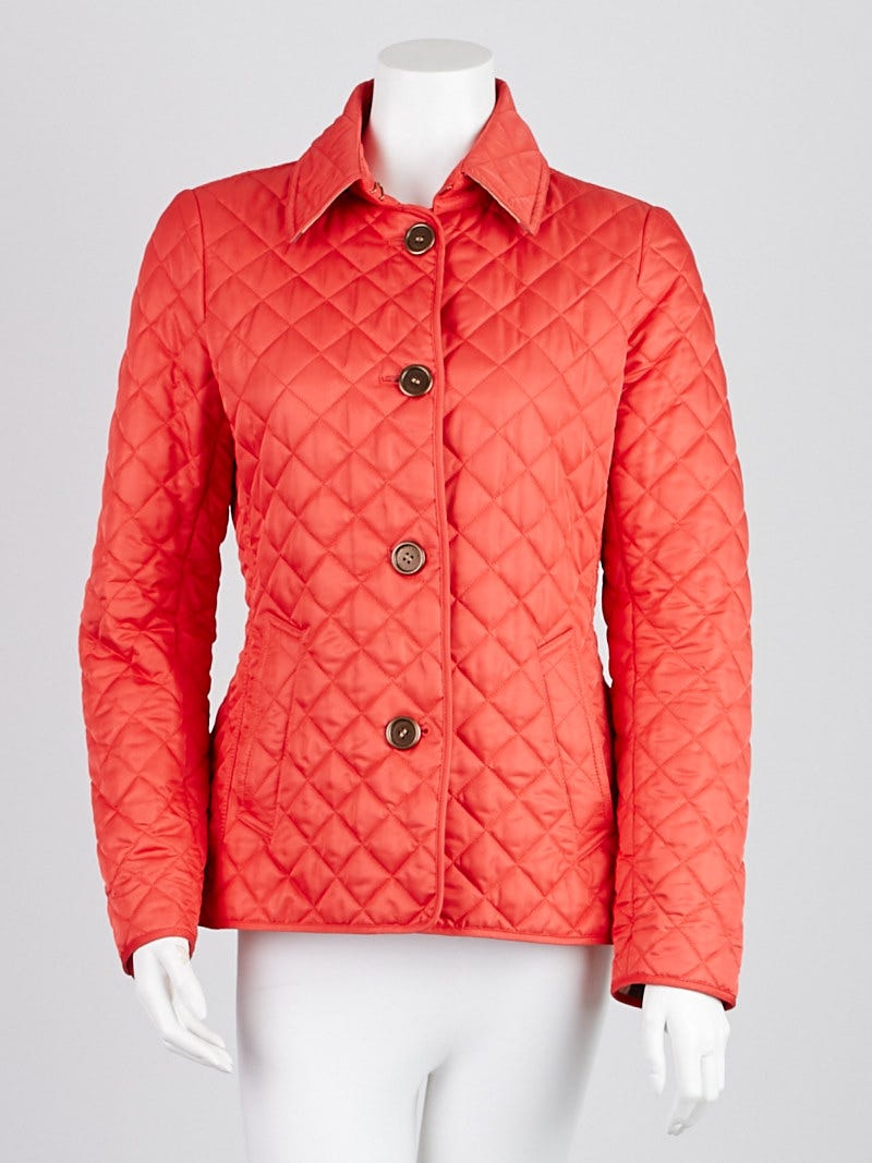 Burberry Brit Pomegranate Pink Quilted Polyester Copford Jacket Size S Yoogi s Closet