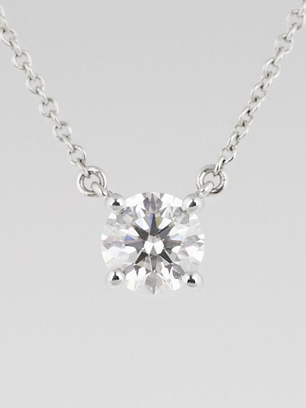 Tiffany & Co. Platinum and Diamond Solitaire Pendant