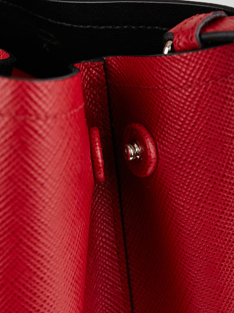 Prada Fuoco Saffiano Lux Leather Large Tote Bag - Yoogi's Closet