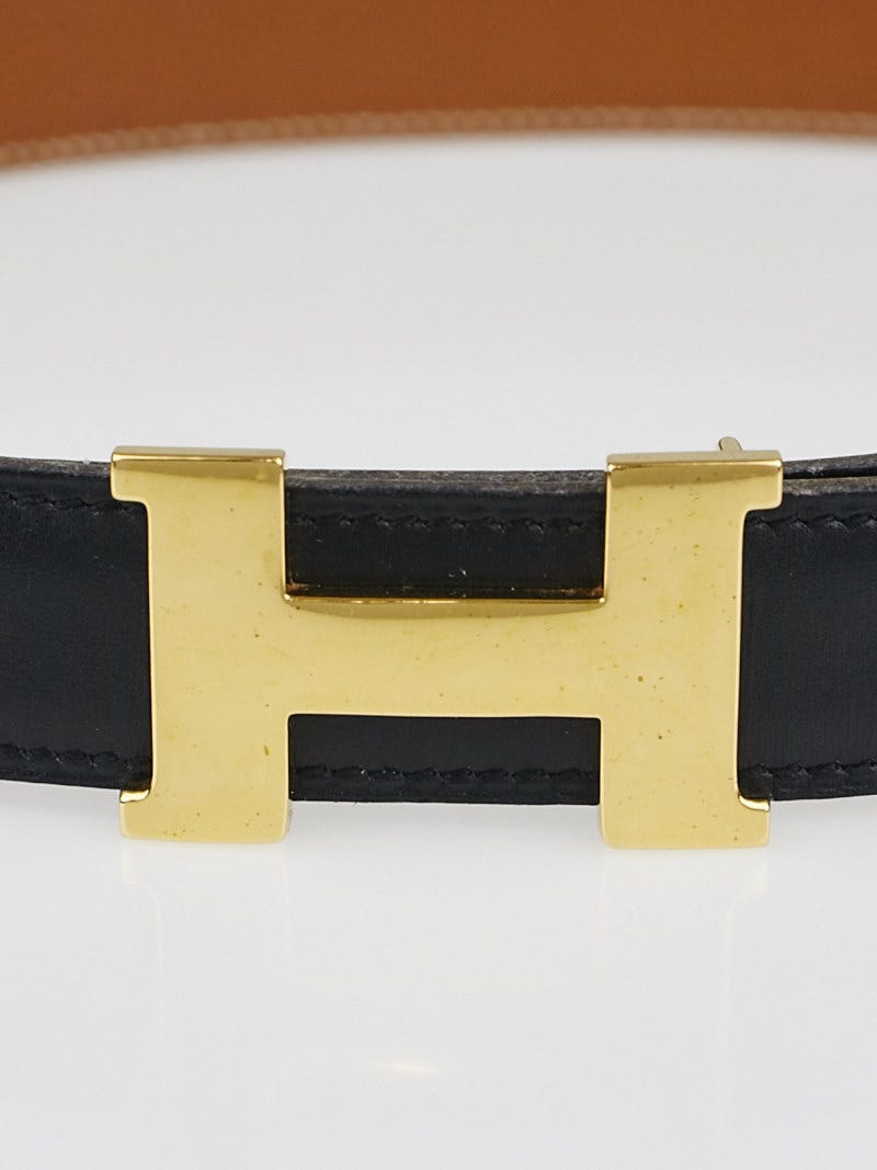 Hermes Constance Reversible Belt Courchevel & Blk Hermès Pre-Owned 1997 Box Calf And Courchevel Constance H  main image 3