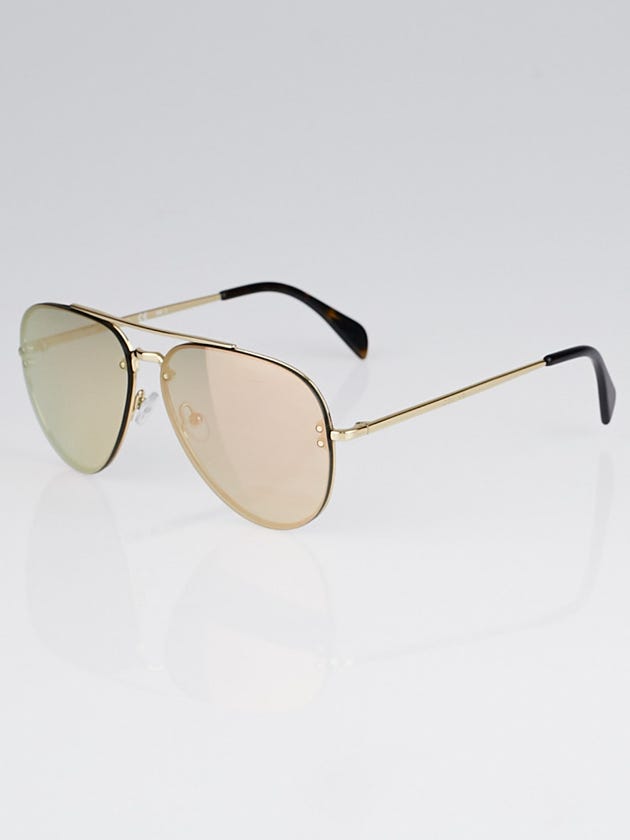 Celine Goldtone Frame Mirror Tint Aviator Sunglasses-41392
