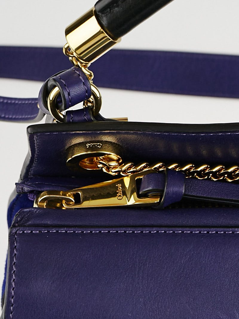 Chloé バングル ネイビー・ゴールド 内径約7.5cm Chloe Storm Blue Leather and Suede Small Goldie Bag | Yoogi's Closet