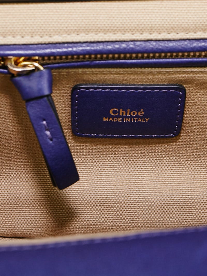 Chloe Storm Blue Leather and Suede Small Goldie Bag | Yoogi's Closet