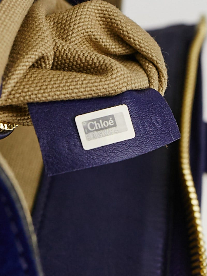 Chloe Storm Blue Leather and Suede Small Goldie Bag | Yoogi's Closet