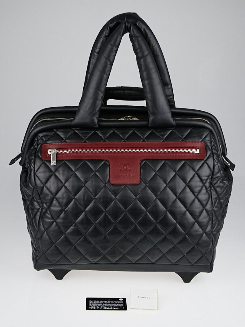 Chanel Black Quilted Lambskin Leather Coco Cocoon Trolley Rolling