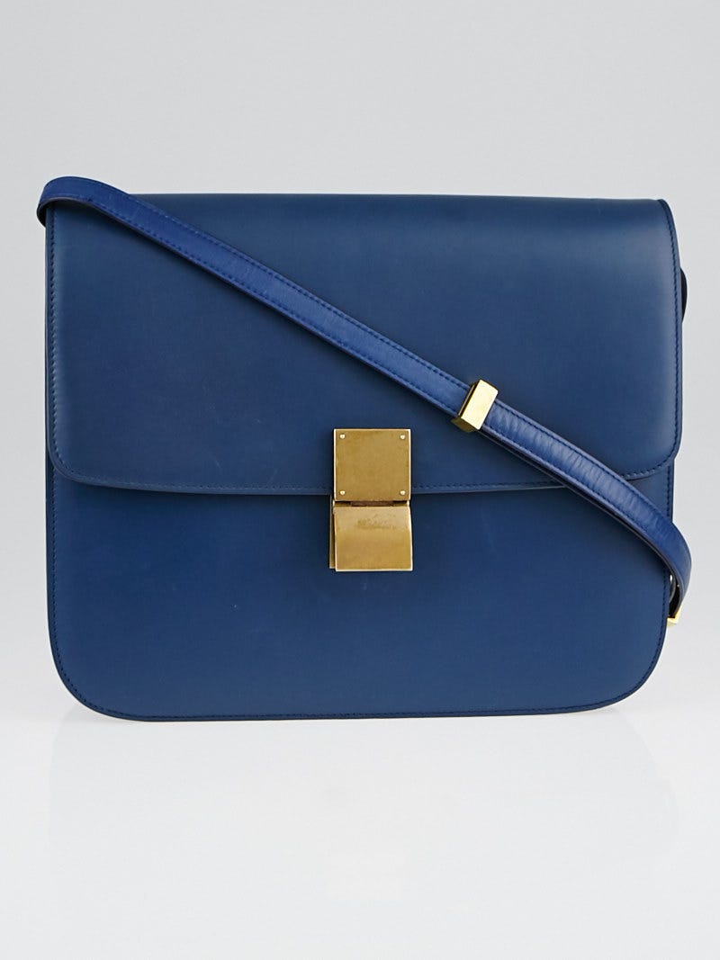 Celine Slate Blue Calf Leather Large Classic Box Bag Yoogi s Closet