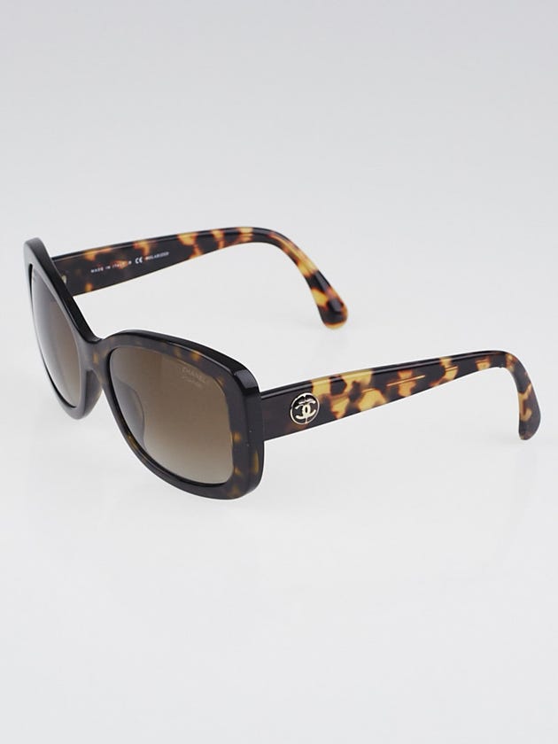 Chanel Tortoise Shell Acetate Square Frame Sunglasses-5322