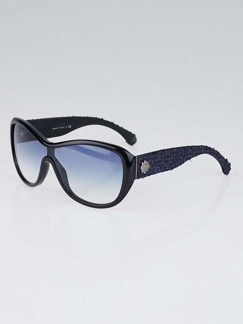 Chanel Blue Frame Tweed Sunglasses-5242 - Yoogi's Closet