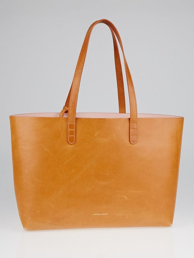 Mansur Gavriel Cammello/Rosa Calf Coated Leather Small Tote Bag