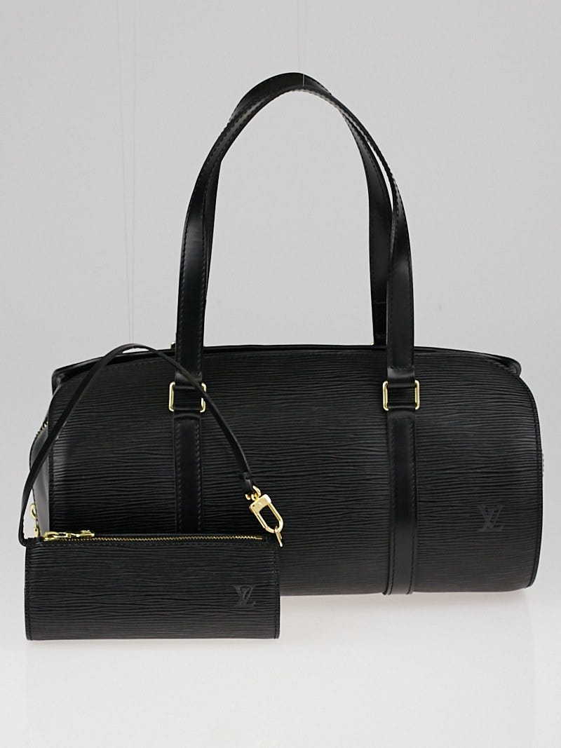 Louis Vuitton Black EPI Leather Soufflot Bag w/ Accessories Pochette