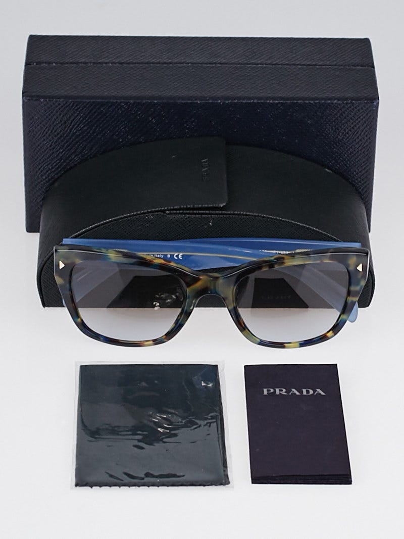 Prada Blue Tortoise shell Frame Cat Eye Sunglasses SPR09S Yoogi s Closet