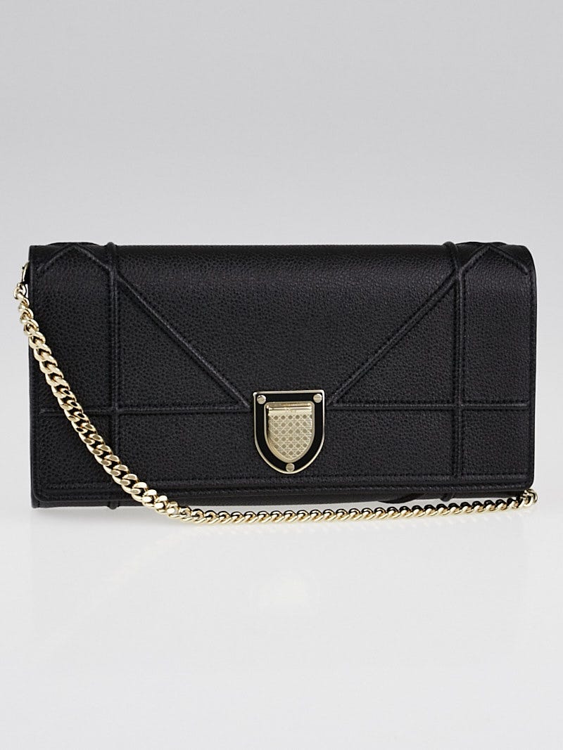 Christian Dior Black Grained Calfskin Leather Diorama Croisiere