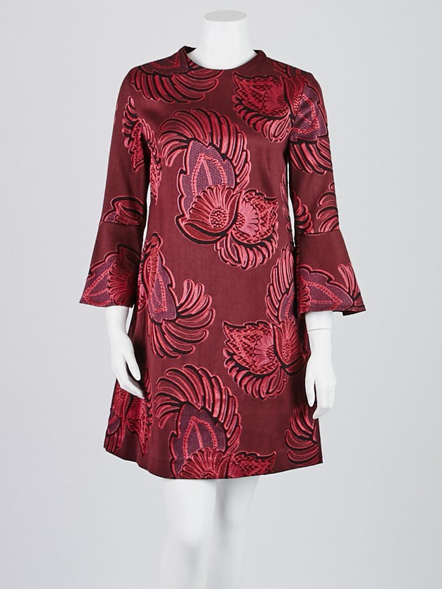 Stella McCartney Red Wool Blend Embroidered Dress Size 8/42