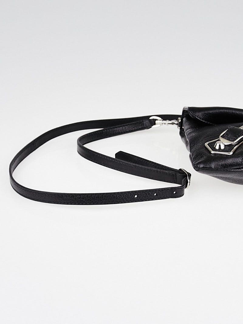 Balenciaga Black Chevre Leather Metallic Edge Envelope
