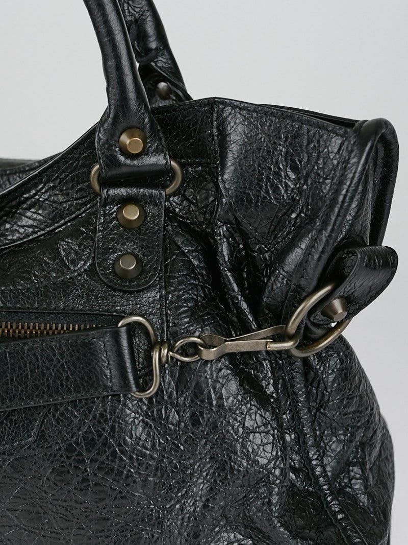 Balenciaga Black Lambskin Leather Motorcycle City Bag | Yoogi's Closet