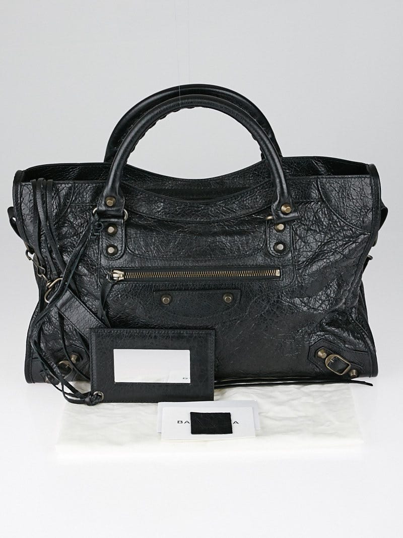 Balenciaga Black Lambskin Leather Motorcycle City Bag Yoogi s Closet