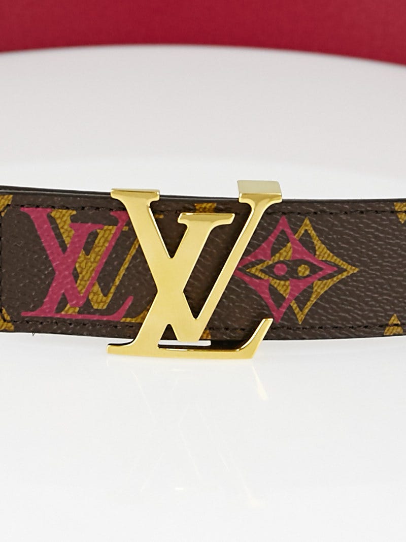 pink and black louis vuittons belt