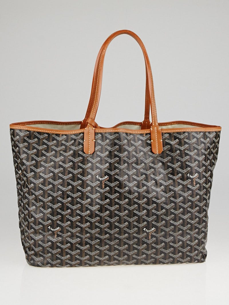 Goyard Black/Brown Chevron Coated Canvas St. Louis PM Tote Bag