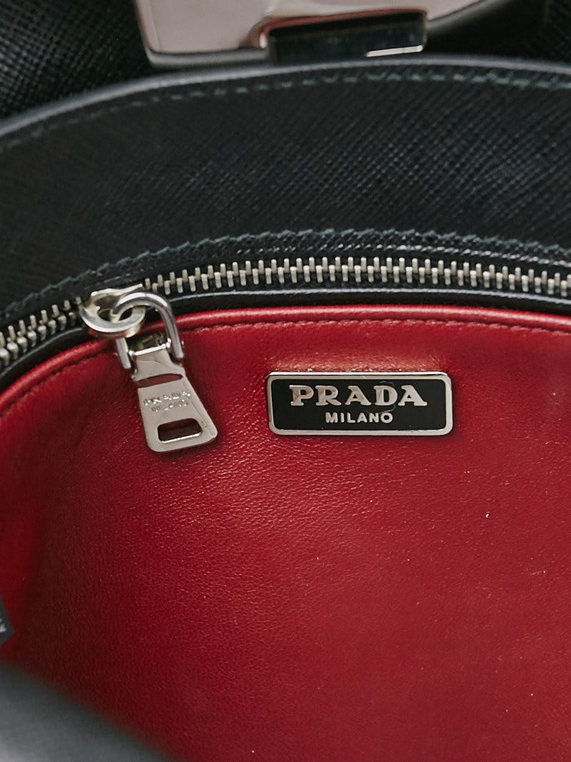 Prada Black Nylon & Saffiano Leather Chain Crossbody