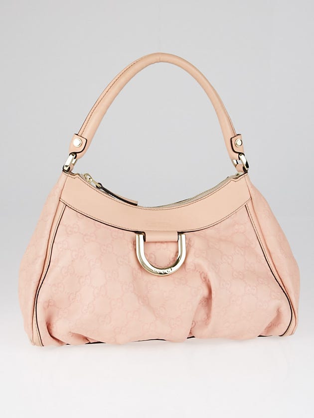 Gucci Pink Guccissima Leather Small D-Ring Hobo Bag