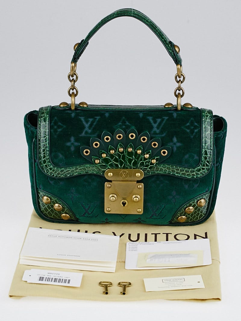 Louis Vuitton Limited Edition Vert Velours Alligator Irvine Bag