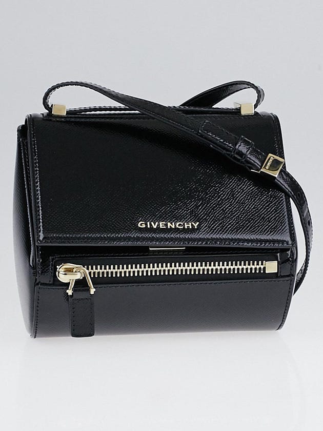 Givenchy Black Patent Leather Pandora Box Mini Crossbody Bag